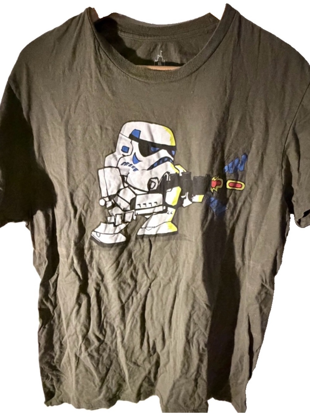 Disney‎ Parks Star Wars Stormtrooper Pew Pew T-Shirt Men's XL Green Disneyland